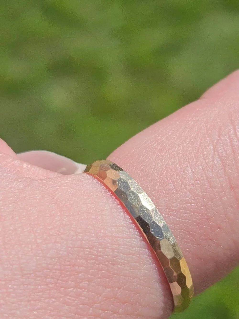 14K Yellow Gold Hexagonal Art Deco Style Men's Wedding Band Ring Size 10.25